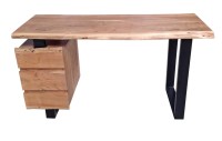 Schreibtisch aus Akazie mit Baumkante - 147x62x80 cm   - Albero