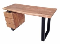 Schreibtisch aus Akazie mit Baumkante - 147x62x80 cm   - Albero