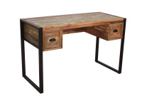 Schreibtisch aus Altholz mit Metall - Bunt-Schwarz - 120x55x76cm