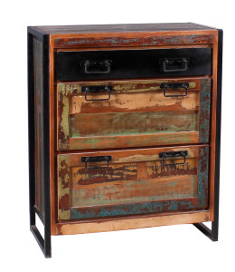 Schuhschrank - Altholz - 80x40x96cm - BALI