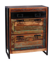 Schuhschrank - Altholz - 80x40x96cm - BALI