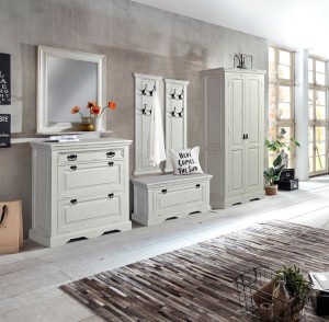 Schuhschrank - MDF - Antikweiß - 85x40x45cm - ADS TOLEDO