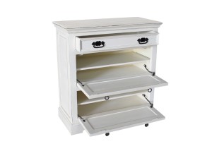 Schuhschrank - MDF - Antikweiß - 85x40x90cm - ADS TOLEDO