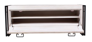 Schuhschrank - Mango mit Altmetall - 130x50x40cm - White Panama