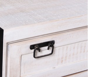 Schuhschrank - Mango mit Altmetall - 80x96x40cm - White Panama