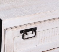 Schuhschrank - Mango mit Altmetall - 80x96x40cm - White Panama
