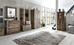 Schuhschrank - Altholz - Bunt - 85x40x90cm - RIVERBOAT