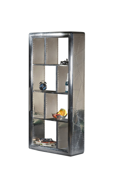 Regal - Alu Optik mit Zierschrauben - 90x30x180cm - Airman