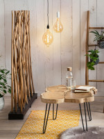 Paravent aus recyceltem Teakholz - Schwarz