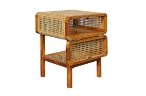 Nachtkommode aus Recyceltem Teakholz