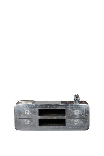 Lowboard aus Mangoholz - Silber - 145x45x50cm - AIRMAN