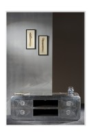 Lowboard aus Mangoholz - Silber - 145x45x50cm - AIRMAN