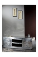 Lowboard aus Mangoholz - Silber - 145x45x50cm - AIRMAN