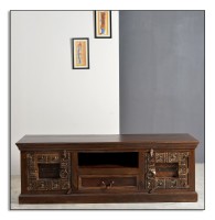Lowboard aus Recyceltem Altholz - Braun - 150x45x50cm - ALMIRAH