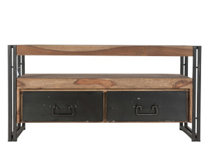 Lowboard - Natur-Antikschwarz - 112x40x55cm  - PANAMA