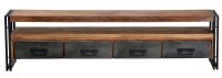 Lowboard - Shesham - Gebeizt-Geölt -Altmetall - 200x55x40cm - PANAMA