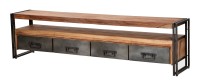 Lowboard - Shesham - Gebeizt-Geölt -Altmetall - 200x55x40cm - PANAMA