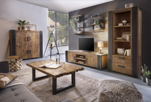 Lowboard - Teak - Antikfinish - 187x50x52cm - CROCO TV