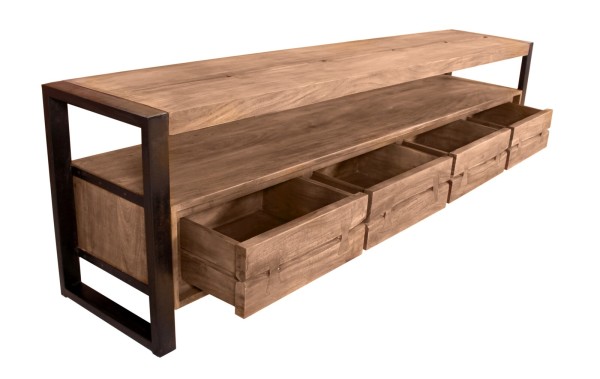 Lowboard - Akazie - Metall - 200x40x55cm - Live Edge