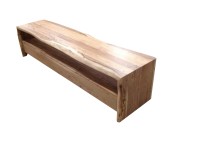 TV-Lowboard aus Akazie natur - mit Baumkante - 4 Schubladen und 1 offenes Fach