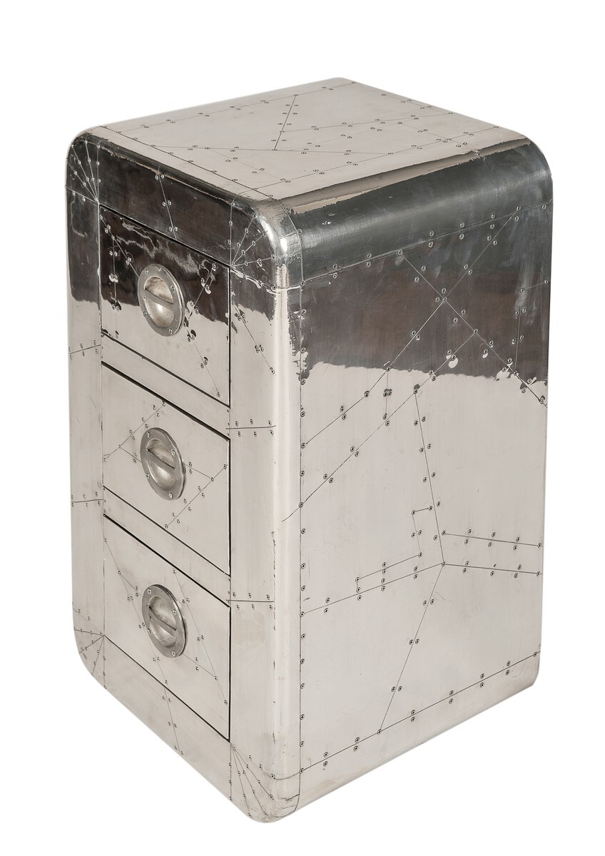 Kommode - MDF - Silber - 45x40x80cm - AIRMAN