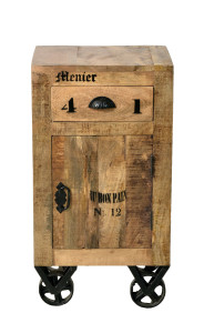 Kommode - Mangoholz - Natur-Schwarz - 44x34x82cm - RUSTIC