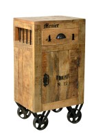 Kommode - Mangoholz - Natur-Schwarz - 44x34x82cm - RUSTIC