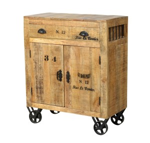 Kommode - Mangoholz Lackiert - 80x40x94cm - RUSTIC