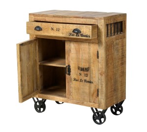 Kommode - Mangoholz Lackiert - 80x40x94cm - RUSTIC