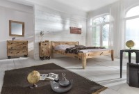 Kommode - Mangoholz - Natur-Antikschwarz - 90x40x90cm - RUSTIC