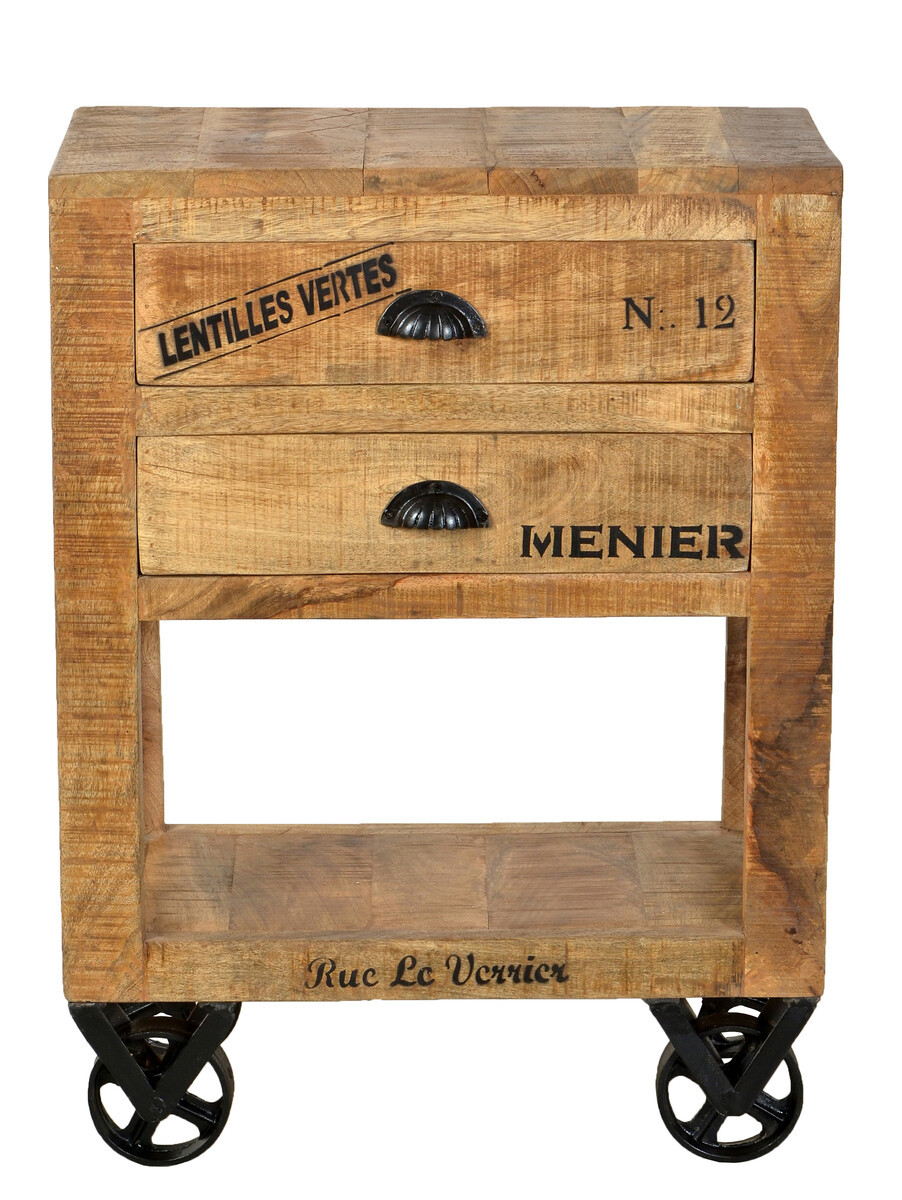 Kommode - Mangoholz - Natur-Antikschwarz - RUSTIC