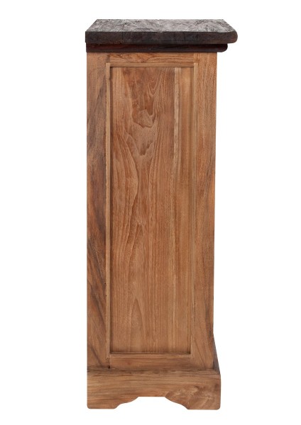 Kommode - Teak - Natur-Kolonialfarbig Platte kolonialfarbig - 53x36x100cm -  SEADRIFT