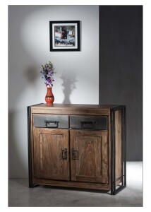 Kommode - Natur-Antikschwarz - 100x40x90cm  - PANAMA