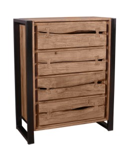 Kommode - Akazie mit Metall - 80x40x100cm - Live Edge