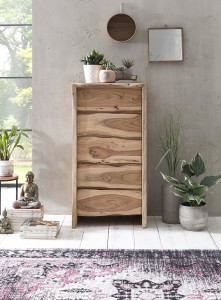 Kommode - Akazie mit Baumkante - 60x40x120cm  - Albero