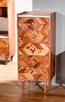 Kommode - Sheesham - Marmor - 45x35x105cm  - Stone