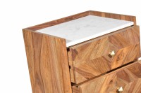 Kommode - Sheesham - Marmor - 45x35x105cm  - Stone