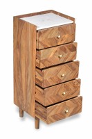Kommode - Sheesham - Marmor - 45x35x105cm  - Stone