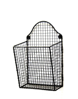 Wandregal - Korb-Design - Schwarz - 28x15x45cm