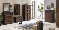Wandregal - Korb-Design - Schwarz - 28x15x45cm