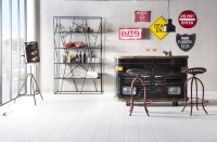 LKW-Theke - Recycelter LKW-Kühlergrill - 160x45x105cm