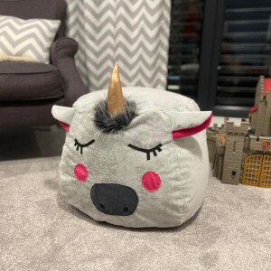 Kinder Pouf Sitzhocker Einhorn Ø 45 cm