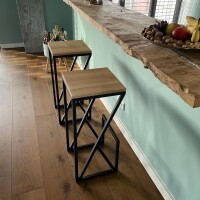 Barhocker Industriedesign schwarz Metall