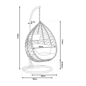 Hängesessel mit Gestell Rattan Weiss