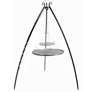 Schwenkgrill 200 cm inkl. Doppelrost aus Rohstahl