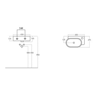 Handwaschbecken 45cm 3045