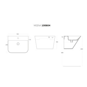 Waschbecken Monoblock 55cm 100604