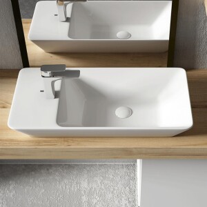 Design Aufsatzwaschbecken eckig 70cm