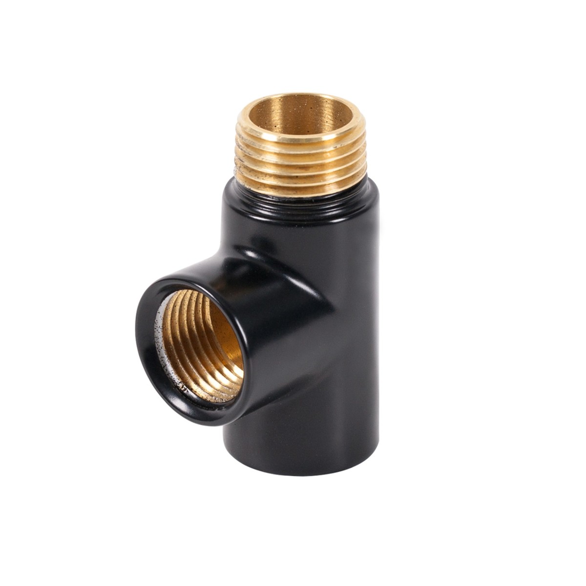 T-Stück Schwarz mit Spiral Kabel und Stecker...