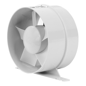 Rohrventilator mit Nachlauf Ø150mm weiss